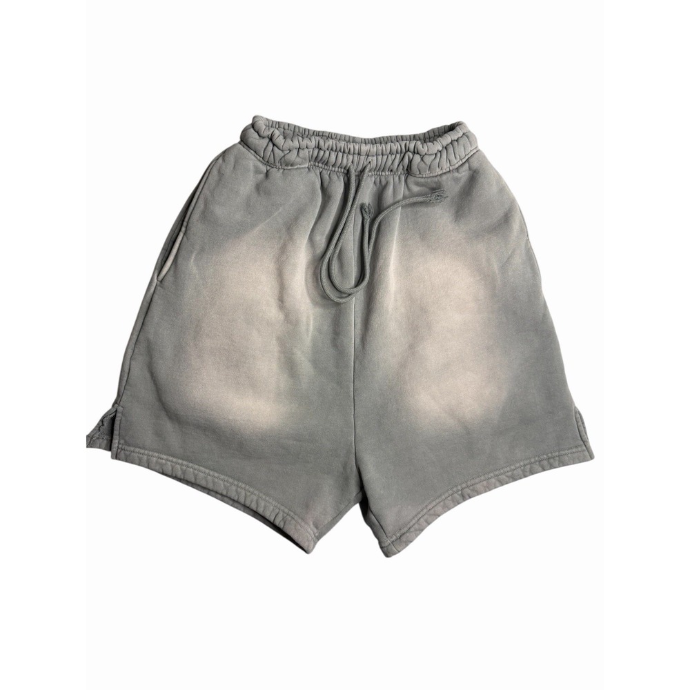 Hellstar Fleece Sweat Shorts Gray Elastic Waist Lounge Streetwear Small